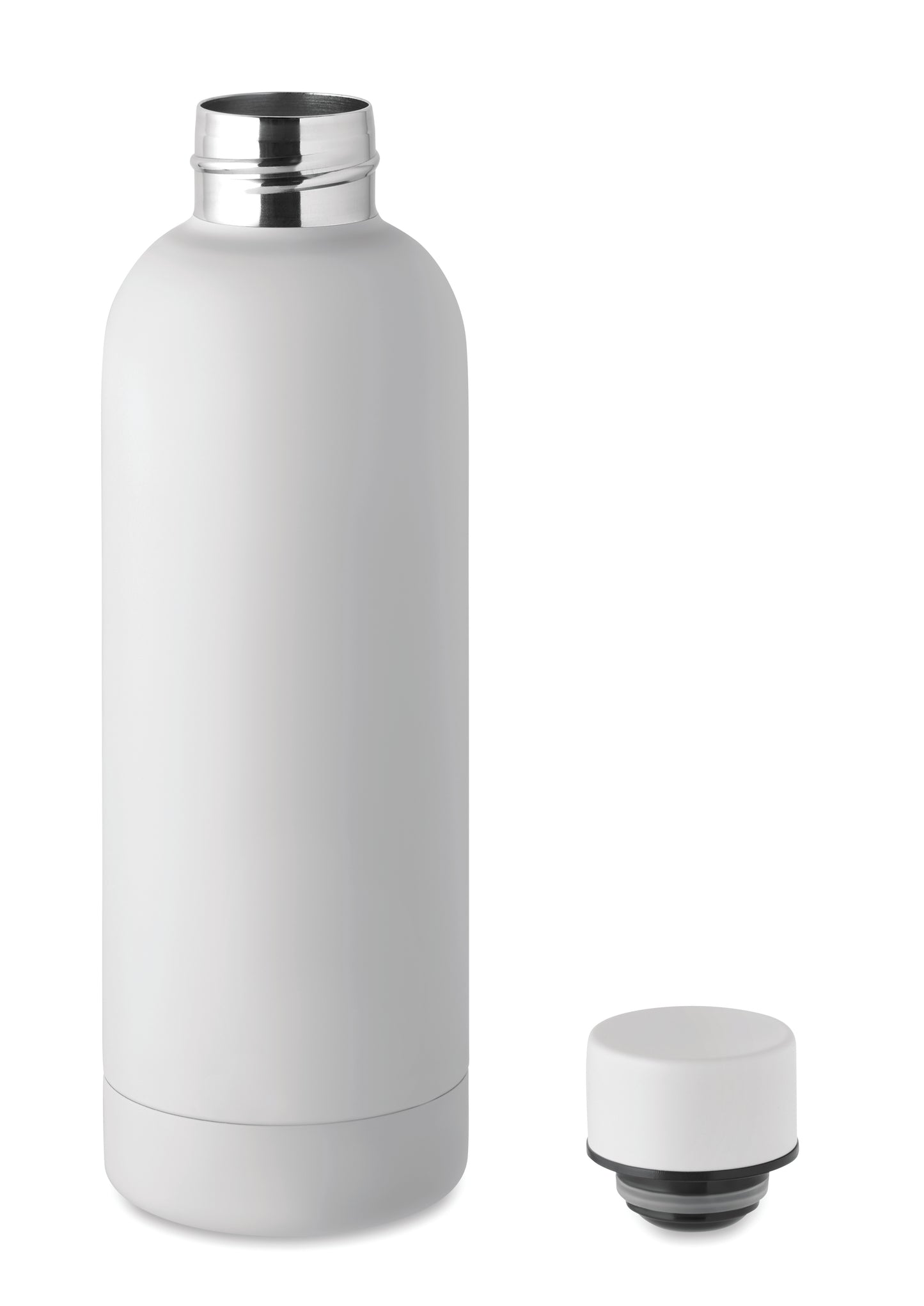 Doppelwandige Isolierflasche aus recyceltem Edelstahl. 90% recycelter Edelstahl und 10% Edelstahl. Füllmenge: