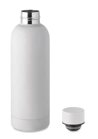 Doppelwandige Isolierflasche aus recyceltem Edelstahl. 90% recycelter Edelstahl und 10% Edelstahl. Füllmenge: