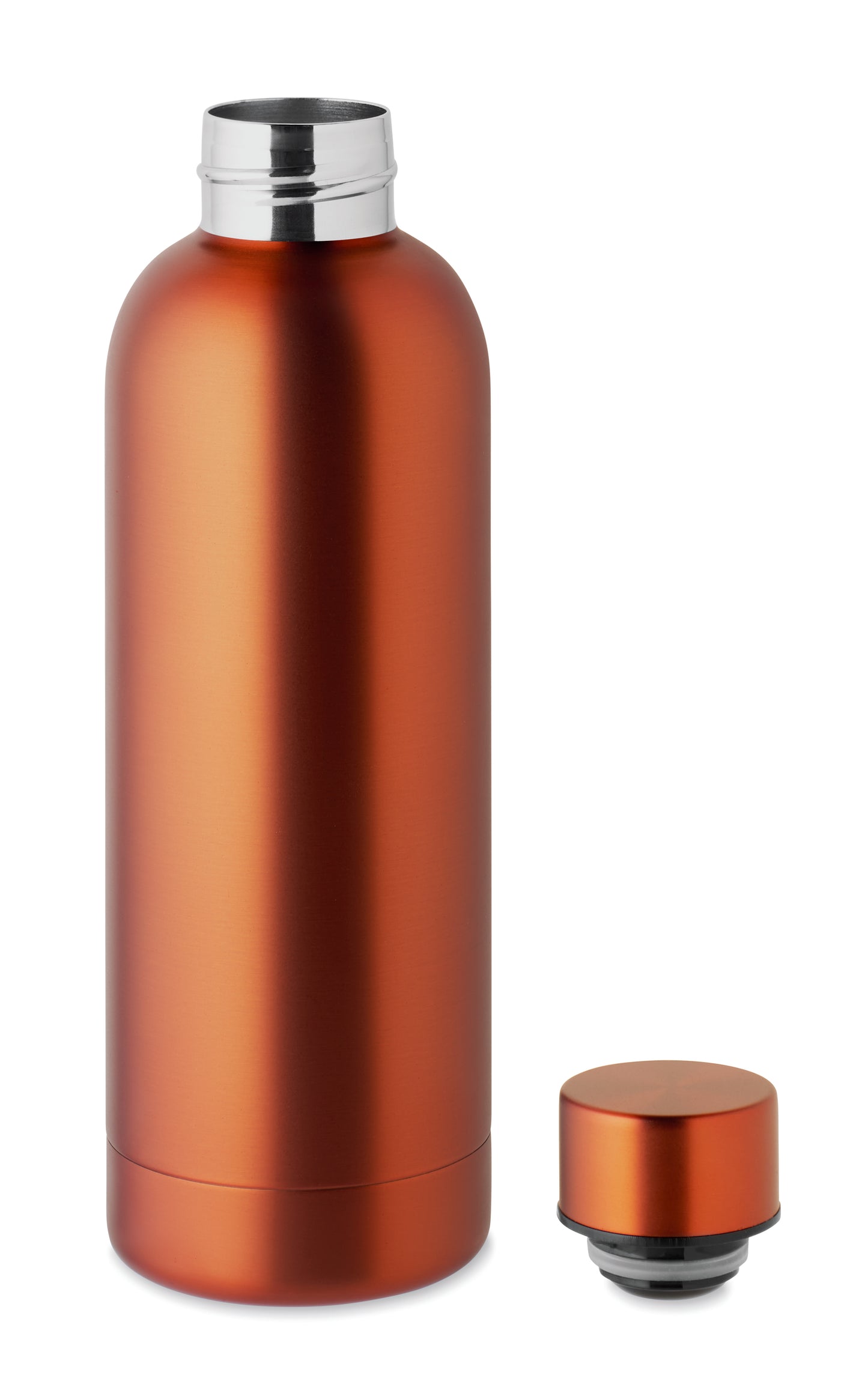 Doppelwandige Isolierflasche aus recyceltem Edelstahl. 90% recycelter Edelstahl und 10% Edelstahl. Füllmenge: