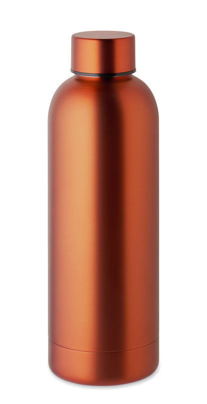 Doppelwandige Isolierflasche aus recyceltem Edelstahl. 90% recycelter Edelstahl und 10% Edelstahl. Füllmenge: