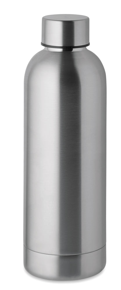 Doppelwandige Isolierflasche aus recyceltem Edelstahl. 90% recycelter Edelstahl und 10% Edelstahl. Füllmenge: