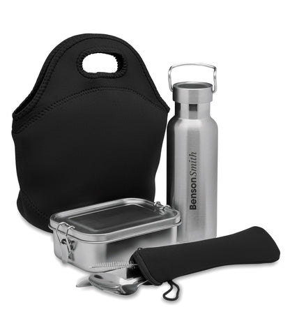 Lunch-Set mit doppelwandiger Isolierflasche aus Edelstahl (500 ml) Lunchbox (600 ml) und