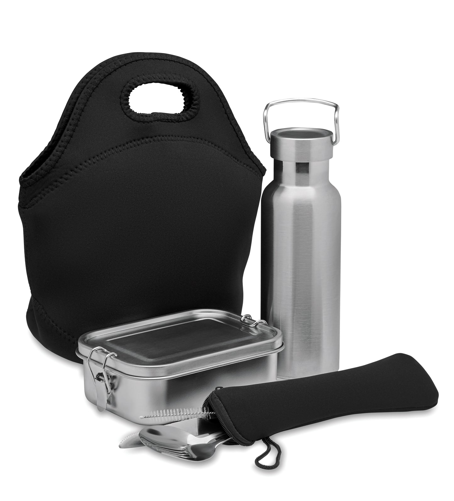 Lunch-Set mit doppelwandiger Isolierflasche aus Edelstahl (500 ml) Lunchbox (600 ml) und