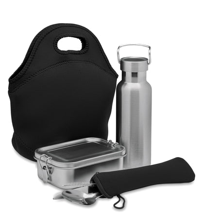Lunch-Set mit doppelwandiger Isolierflasche aus Edelstahl (500 ml) Lunchbox (600 ml) und