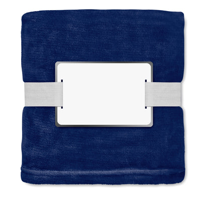 RPET-Flanell Fleece-Decke 280g/m². Inkl. Band mit bedruckbarer Karte.