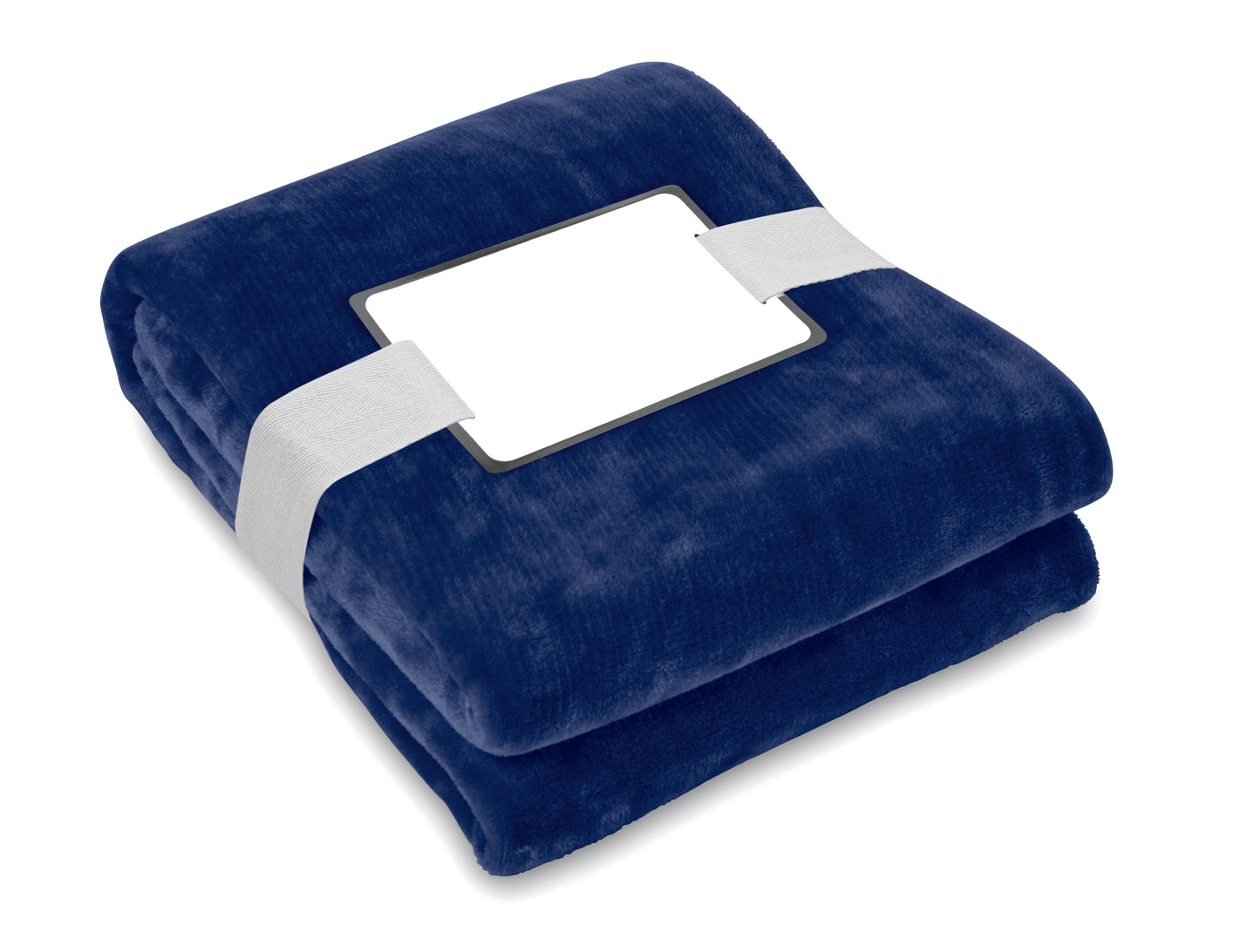 RPET-Flanell Fleece-Decke 280g/m². Inkl. Band mit bedruckbarer Karte.