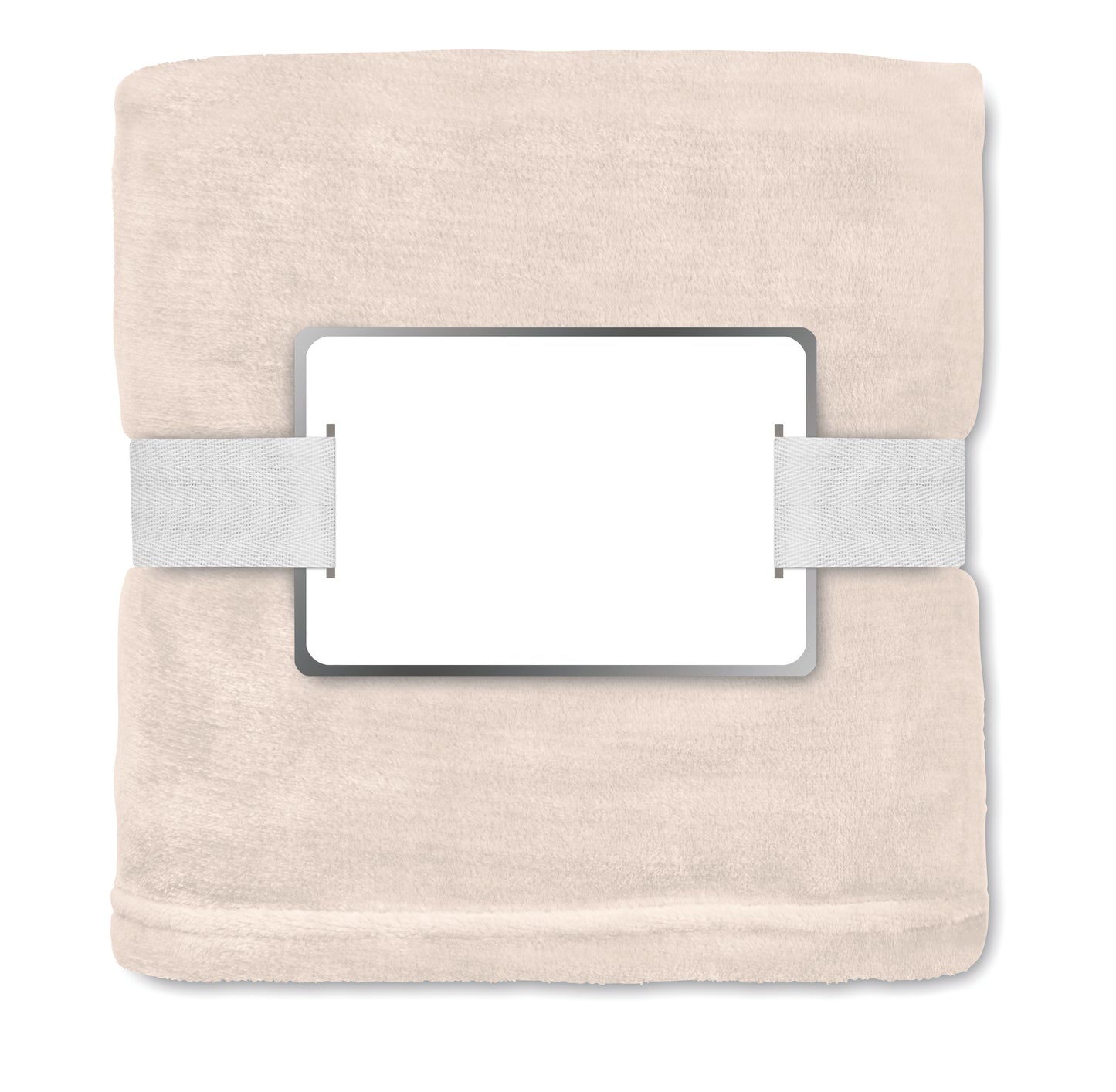 RPET-Flanell Fleece-Decke 280g/m². Inkl. Band mit bedruckbarer Karte.