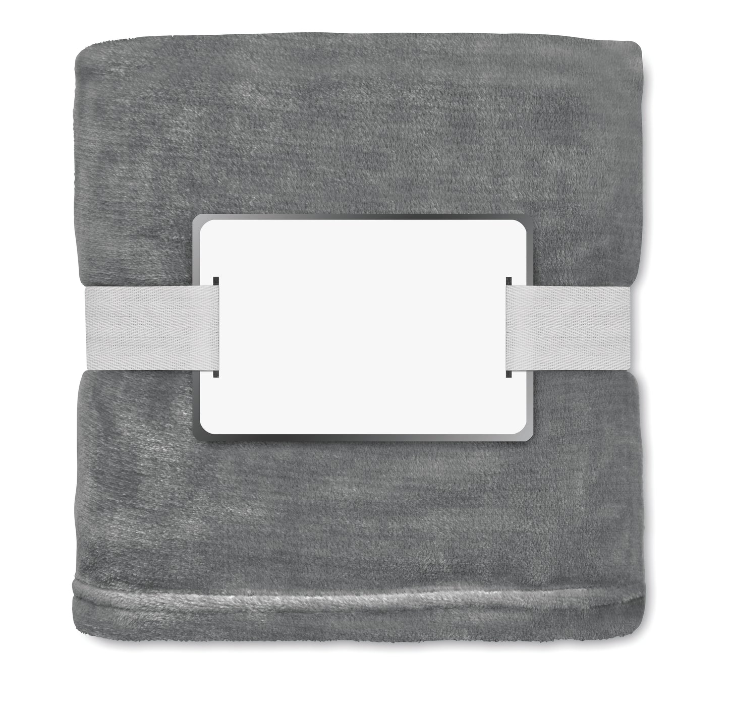 RPET-Flanell Fleece-Decke 280g/m². Inkl. Band mit bedruckbarer Karte.