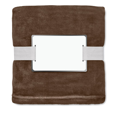 RPET-Flanell Fleece-Decke 280g/m². Inkl. Band mit bedruckbarer Karte.