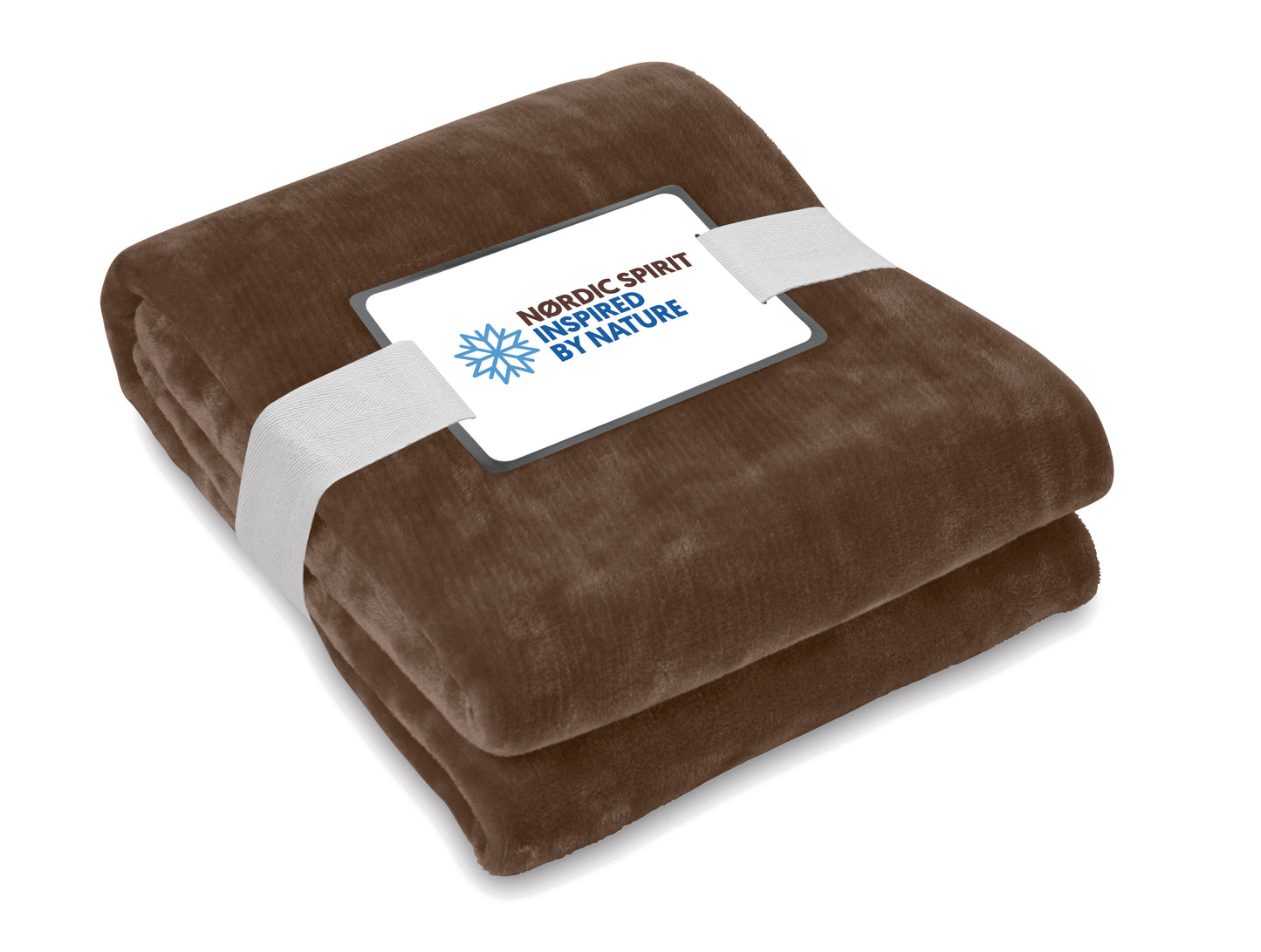 RPET-Flanell Fleece-Decke 280g/m². Inkl. Band mit bedruckbarer Karte.
