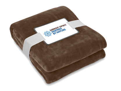 RPET-Flanell Fleece-Decke 280g/m². Inkl. Band mit bedruckbarer Karte.