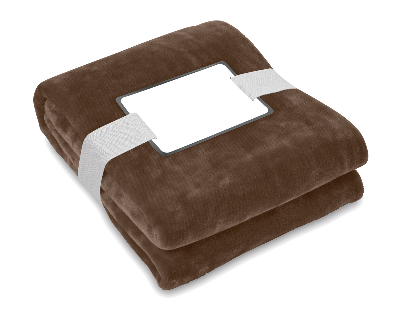 RPET-Flanell Fleece-Decke 280g/m². Inkl. Band mit bedruckbarer Karte.