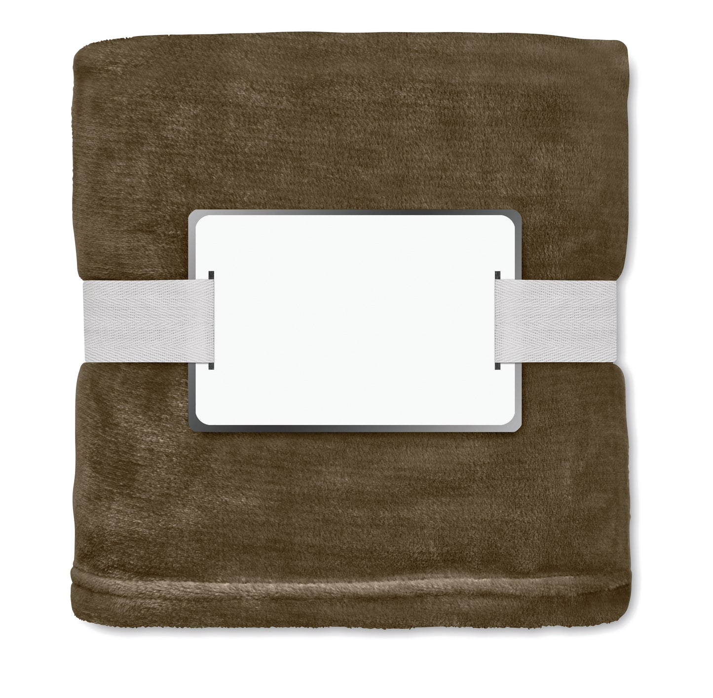 RPET-Flanell Fleece-Decke 280g/m². Inkl. Band mit bedruckbarer Karte.