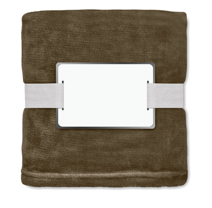 RPET-Flanell Fleece-Decke 280g/m². Inkl. Band mit bedruckbarer Karte.