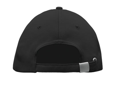 RPET 5-Panel-Baseball Cap aus Polyester 210 g/m² mit silberner Schnalle aus Stahl.