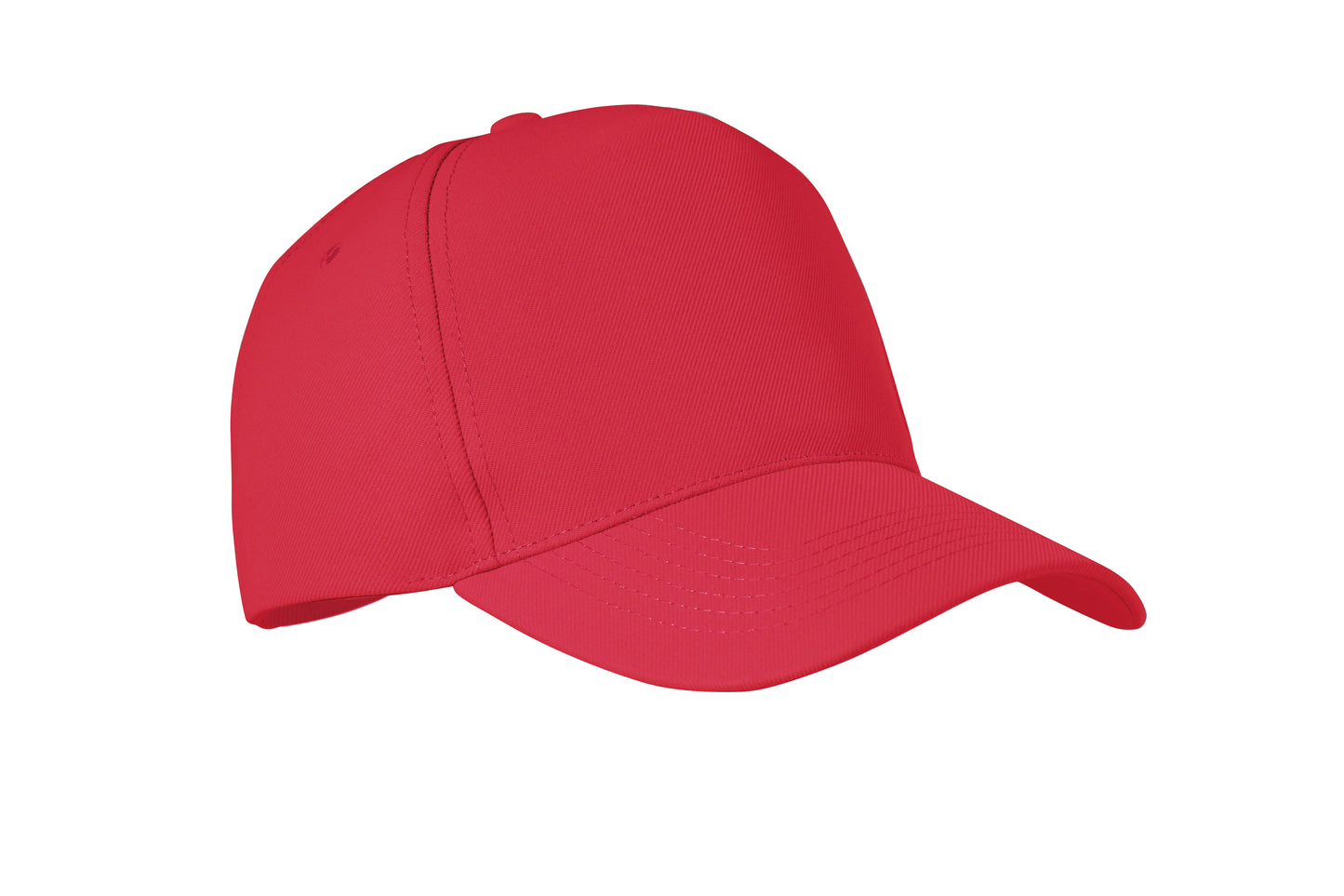 RPET 5-Panel-Baseball Cap aus Polyester 210 g/m² mit silberner Schnalle aus Stahl.