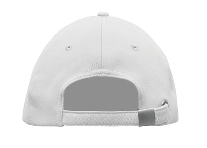 RPET 5-Panel-Baseball Cap aus Polyester 210 g/m² mit silberner Schnalle aus Stahl.
