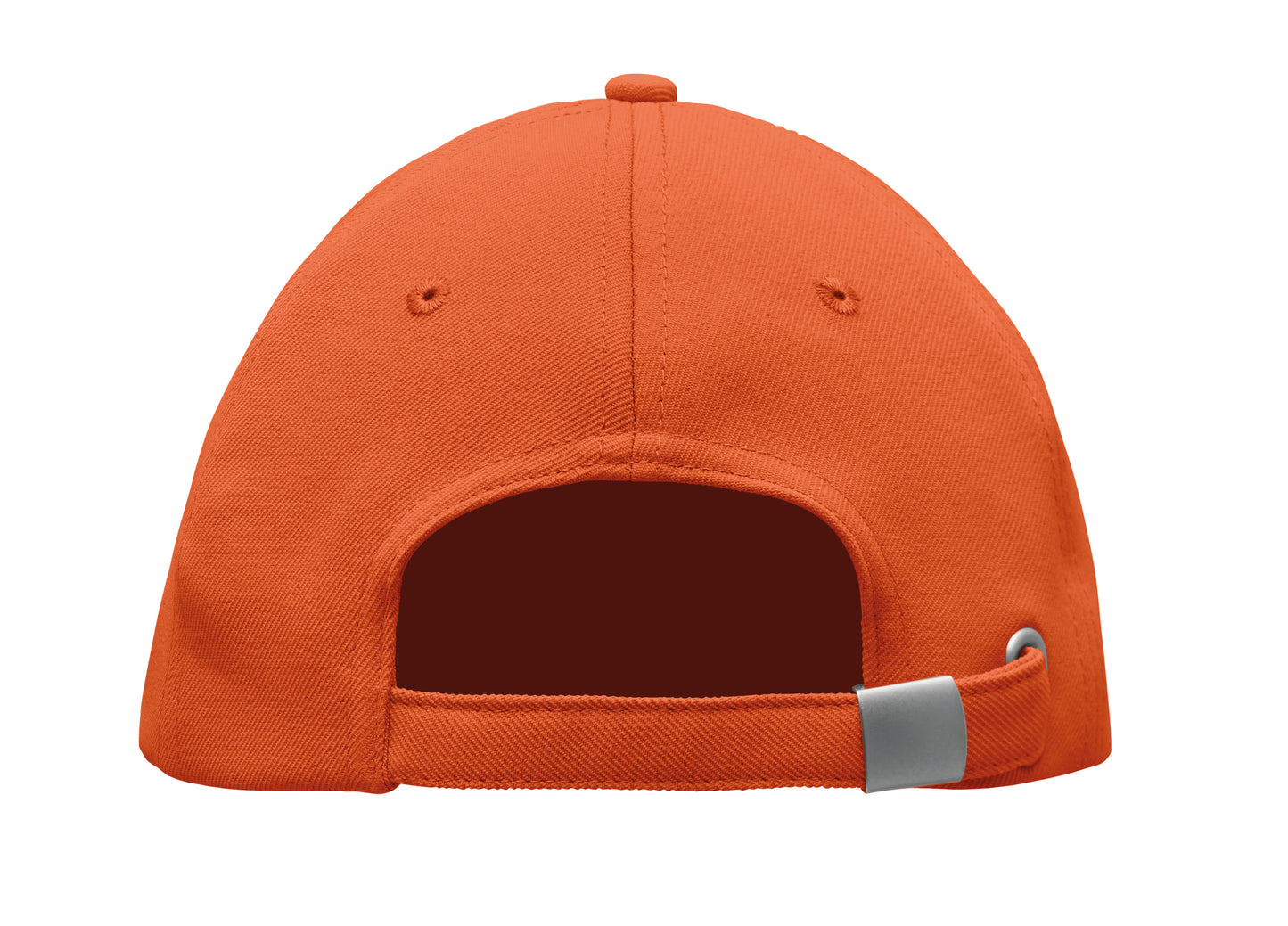RPET 5-Panel-Baseball Cap aus Polyester 210 g/m² mit silberner Schnalle aus Stahl.