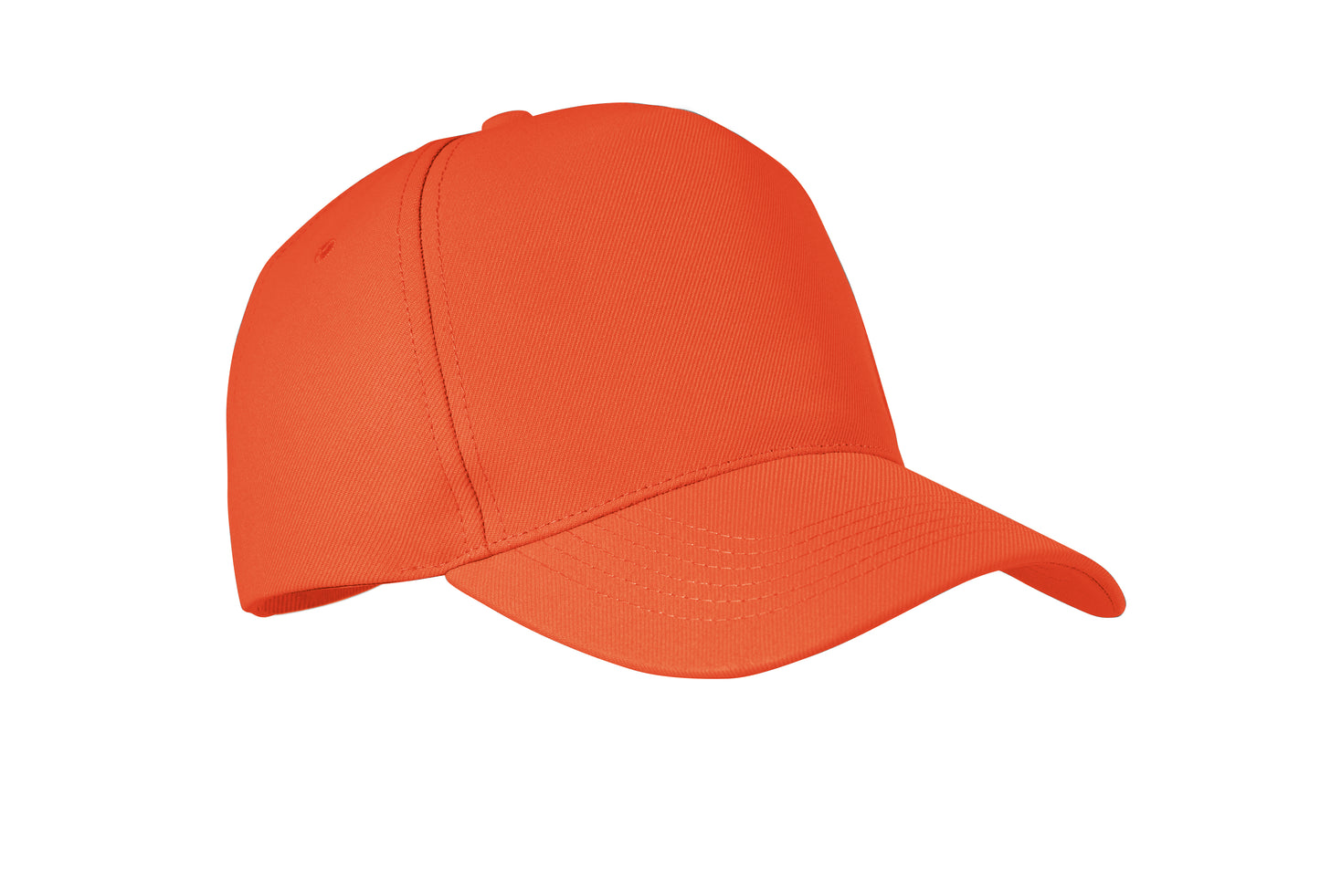 RPET 5-Panel-Baseball Cap aus Polyester 210 g/m² mit silberner Schnalle aus Stahl.