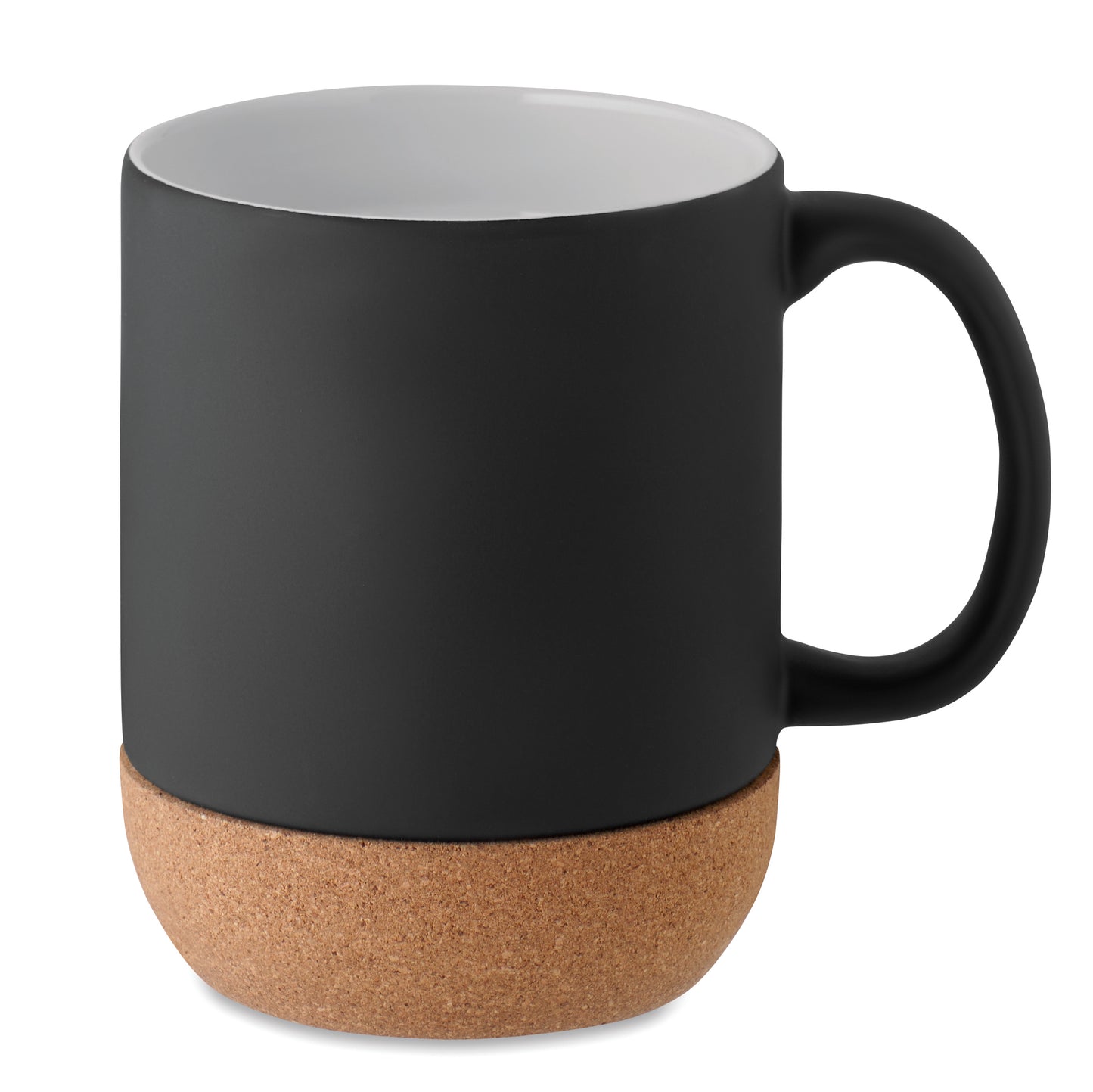 Kaffeebecher aus matter Keramik. Der Boden ist mit Kork abgesetzt. Füllmenge: 300