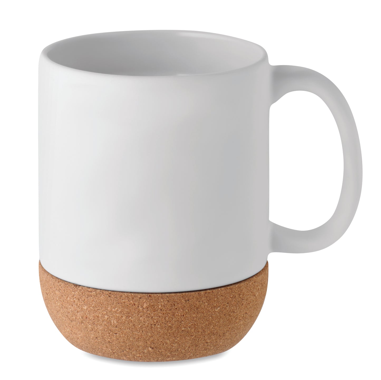 Kaffeebecher aus matter Keramik. Der Boden ist mit Kork abgesetzt. Füllmenge: 300