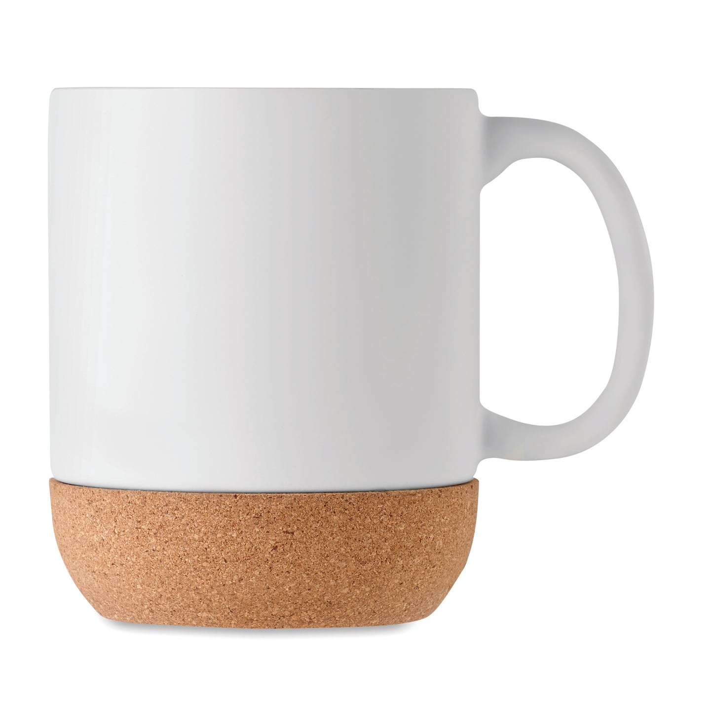 Kaffeebecher aus matter Keramik. Der Boden ist mit Kork abgesetzt. Füllmenge: 300