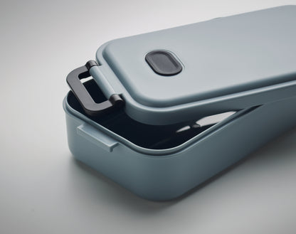 Lunchbox aus PP mit luftdichtem Deckel Ventil und zwei seitlichen Haltklammern. Füllmenge:
