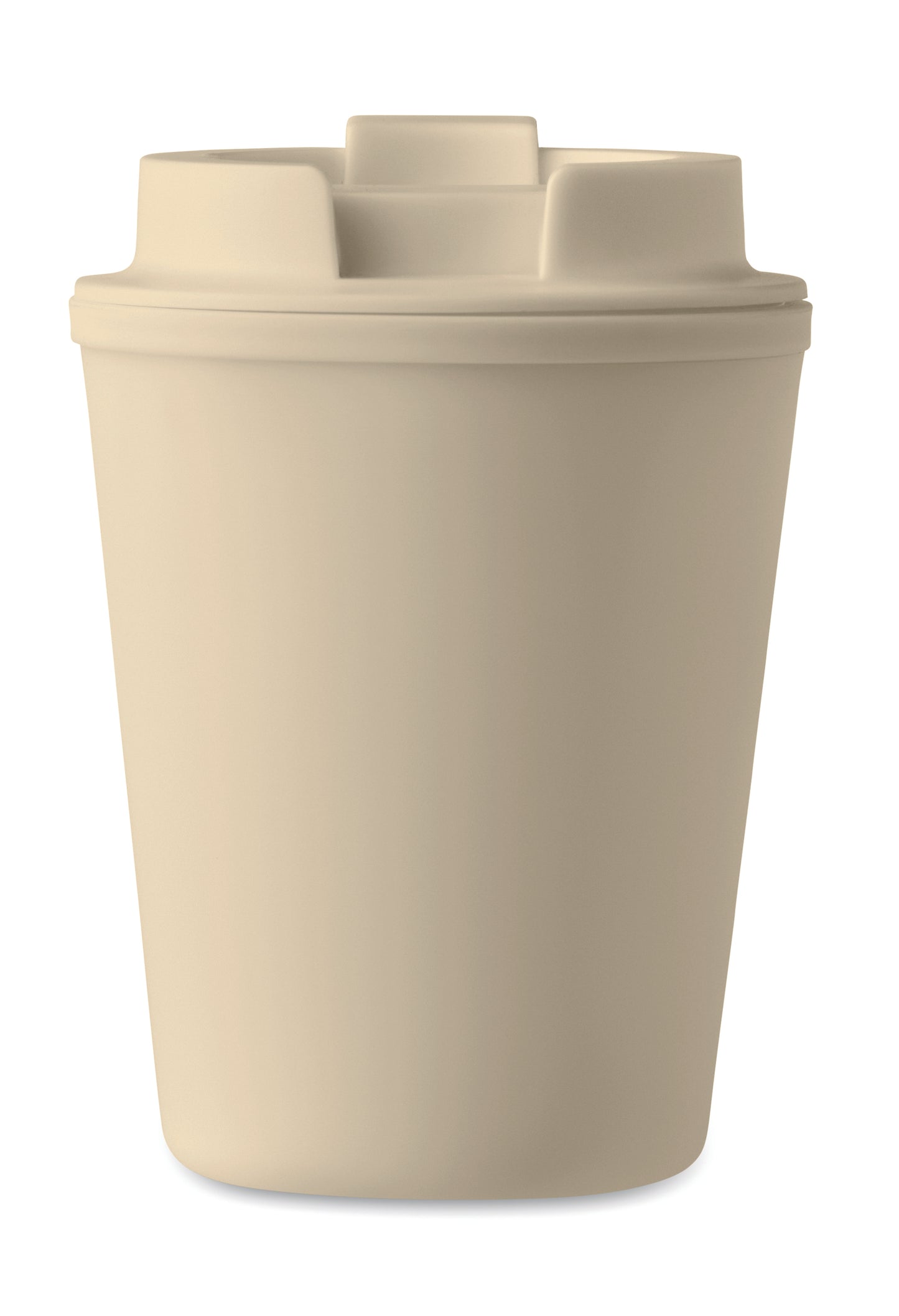 Doppelwandiger Trinkbecher mit Trinkdeckel aus PP. Füllmenge: 300 ml.Auslaufsicher.