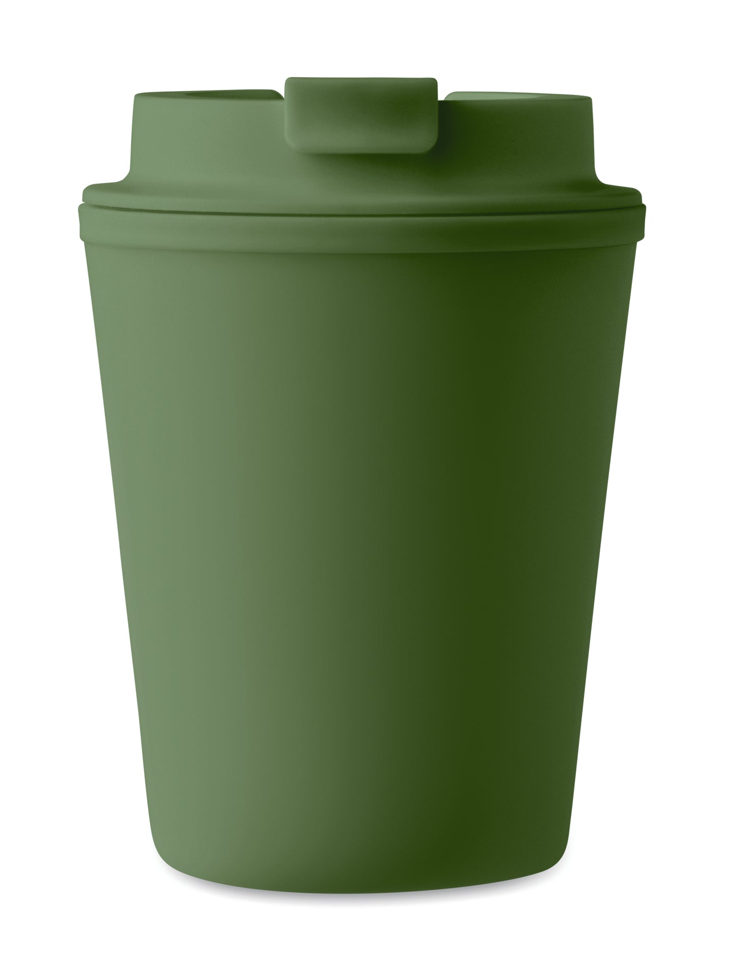 Doppelwandiger Trinkbecher mit Trinkdeckel aus PP. Füllmenge: 300 ml.Auslaufsicher.
