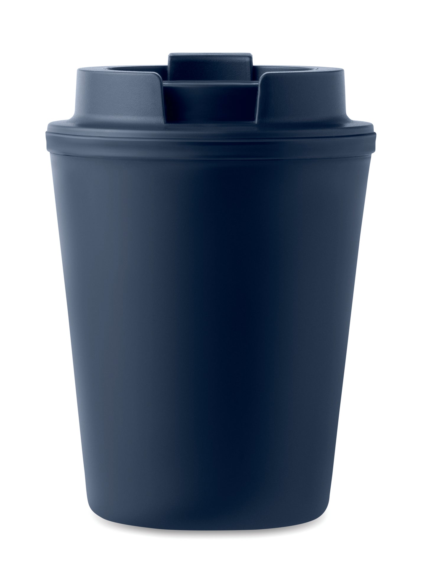 Doppelwandiger Trinkbecher mit Trinkdeckel aus PP. Füllmenge: 300 ml.Auslaufsicher.