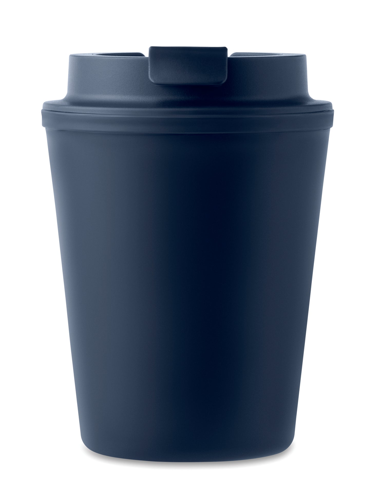 Doppelwandiger Trinkbecher mit Trinkdeckel aus PP. Füllmenge: 300 ml.Auslaufsicher.