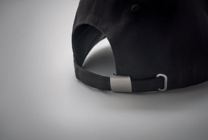 5-Panel-Baseball Cap aus gebürsteter schwerer Twill-Baumwolle 260 g/m² mit silberner Schnalle aus