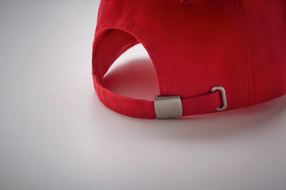 5-Panel-Baseball Cap aus gebürsteter schwerer Twill-Baumwolle 260 g/m² mit silberner Schnalle aus