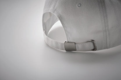 5-Panel-Baseball Cap aus gebürsteter schwerer Twill-Baumwolle 260 g/m² mit silberner Schnalle aus