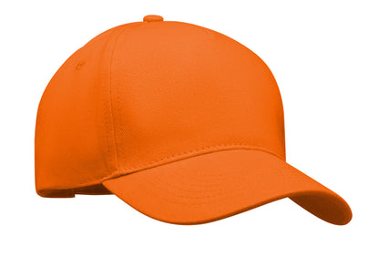 5-Panel-Baseball Cap aus gebürsteter schwerer Twill-Baumwolle 260 g/m² mit silberner Schnalle aus