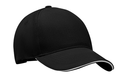 5-Panel-Baseball Cap aus gebürsteter schwerer Twill-Baumwolle 260 g/m² mit silberner Schnalle aus