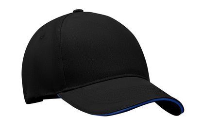 5-Panel-Baseball Cap aus gebürsteter schwerer Twill-Baumwolle 260 g/m² mit silberner Schnalle aus
