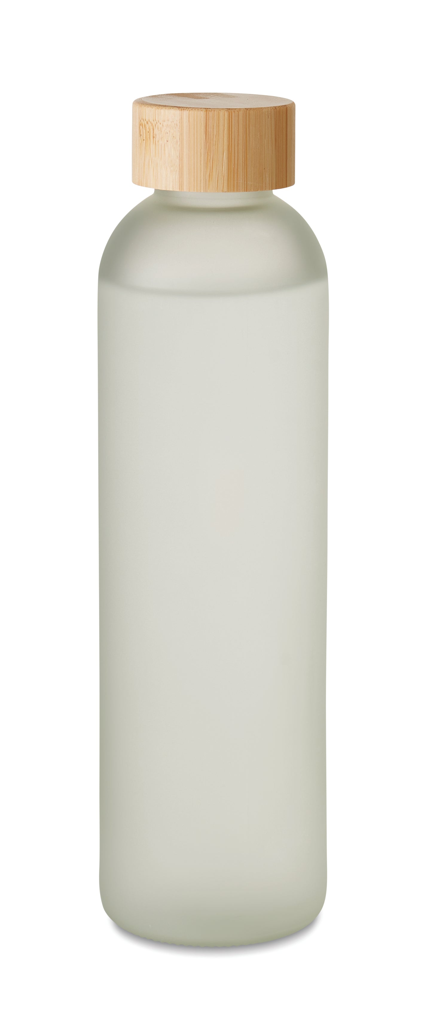 Glasflasche mit Verschluss aus Bambus. Spezielle Beschichtung für Sublimationsdruck. Füllmenge: 650 ml.
