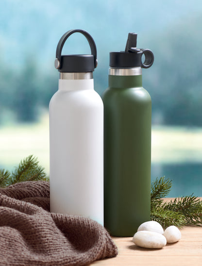 Doppelwandige Isolierflasche aus recyceltem Edelstahl (90 % recycelter Edelstahl und 10 %