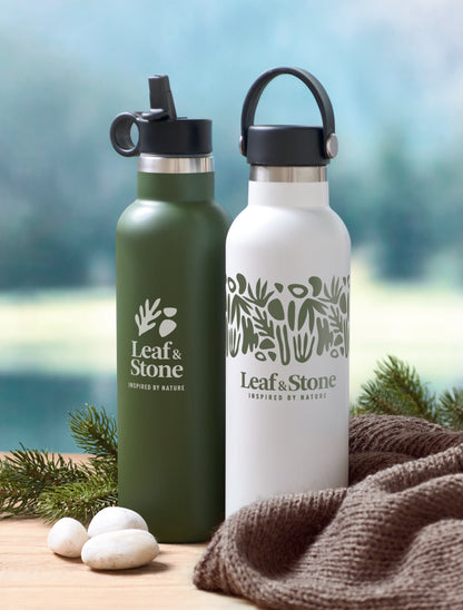 Doppelwandige Isolierflasche aus recyceltem Edelstahl (90 % recycelter Edelstahl und 10 %