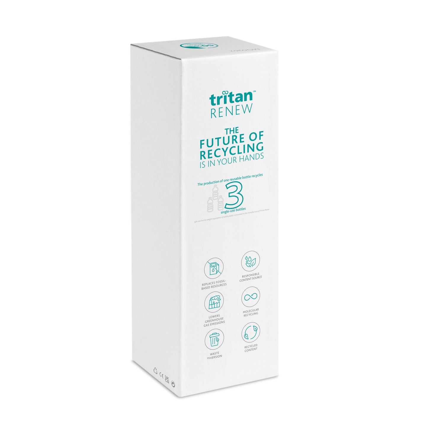 Trinkflasche aus Tritan Renew™. BPA-frei. Verschluss aus Edelstahl mit Henkel. Auslaufsicher. Füllmenge: