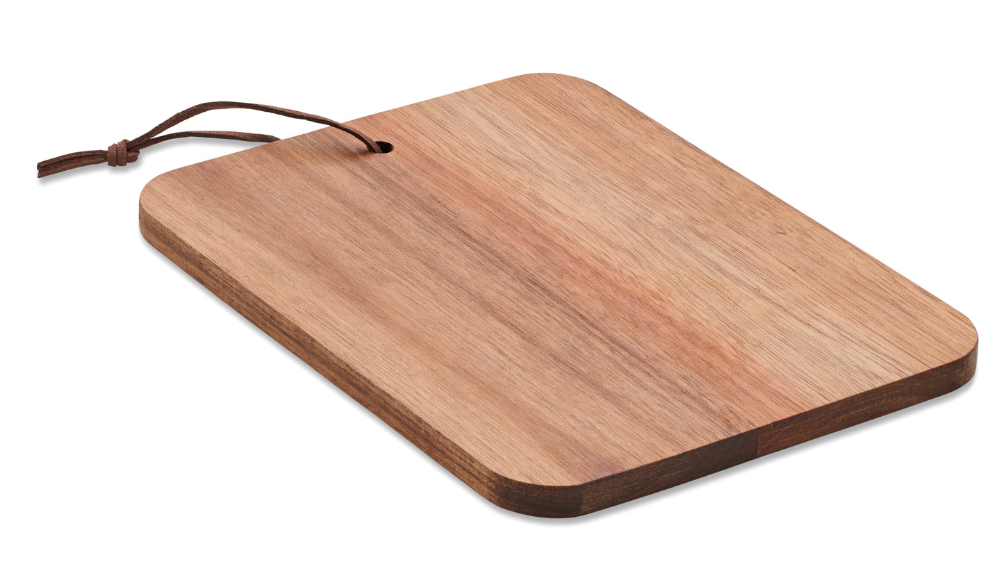 Schneidebrett aus Akazienholz. Aufhänger aus PU. Holz ist ein natürliches Produkt es