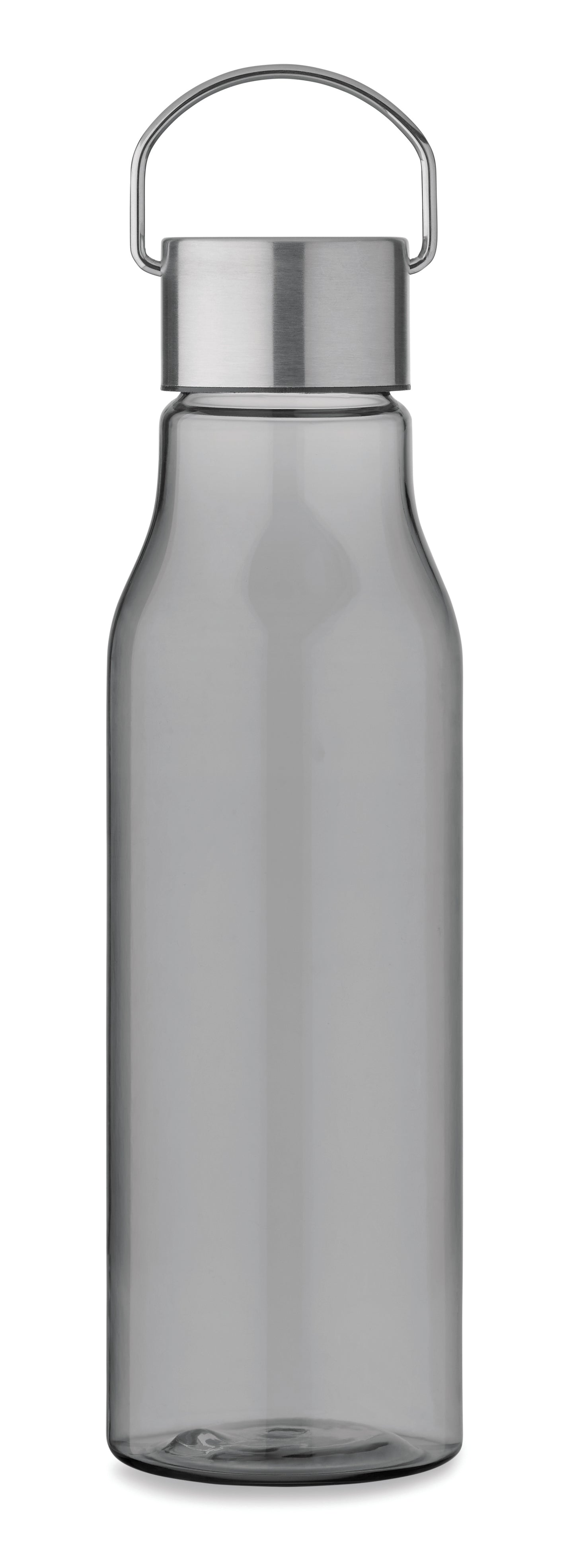 Trinkflasche aus BPA-freiem RPET. Verschluss aus Edelstahl mit Henkel. Auslaufsicher. Füllmenge: 600