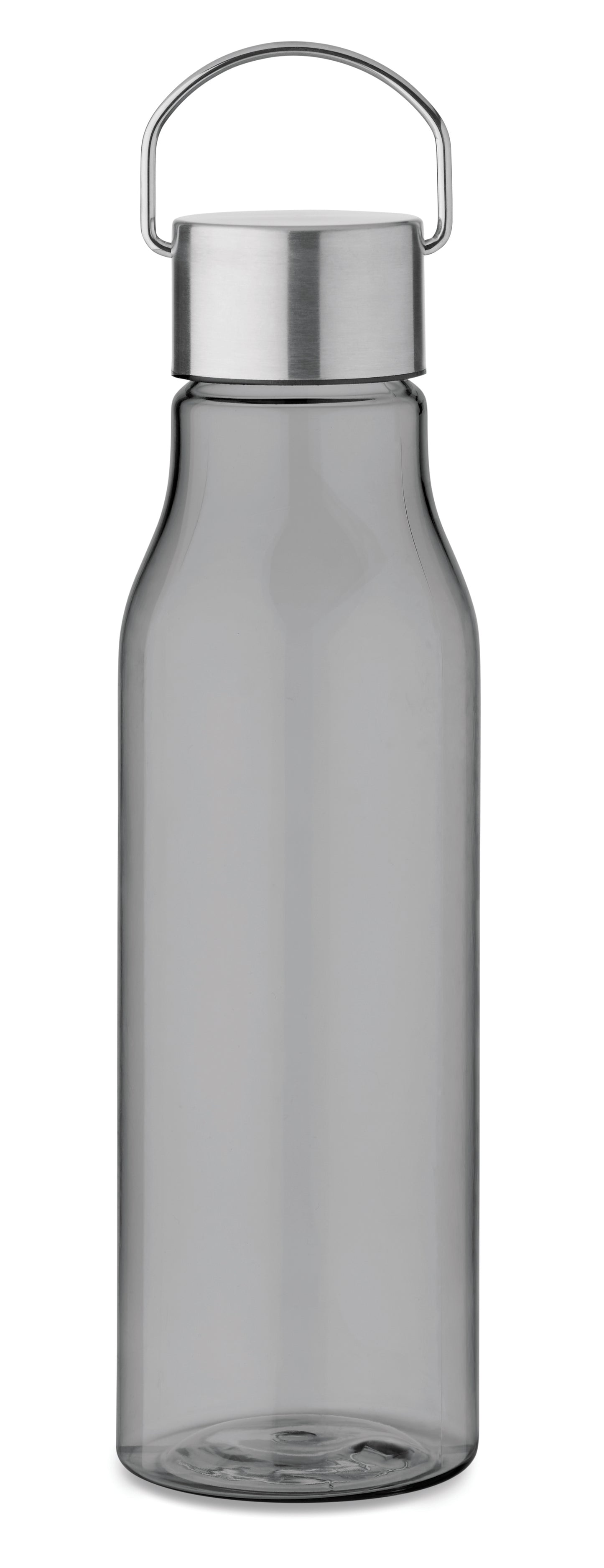 Trinkflasche aus BPA-freiem RPET. Verschluss aus Edelstahl mit Henkel. Auslaufsicher. Füllmenge: 600