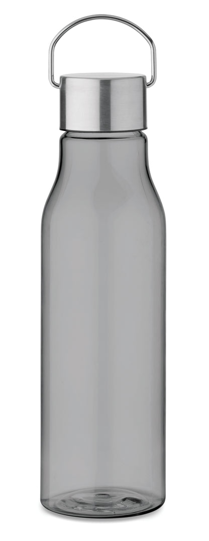 Trinkflasche aus BPA-freiem RPET. Verschluss aus Edelstahl mit Henkel. Auslaufsicher. Füllmenge: 600