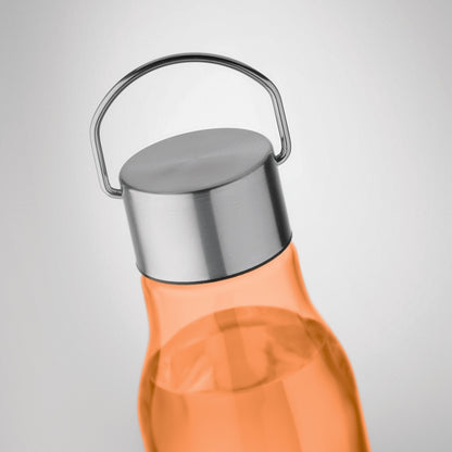 Trinkflasche aus BPA-freiem RPET. Verschluss aus Edelstahl mit Henkel. Auslaufsicher. Füllmenge: 600