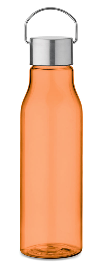 Trinkflasche aus BPA-freiem RPET. Verschluss aus Edelstahl mit Henkel. Auslaufsicher. Füllmenge: 600