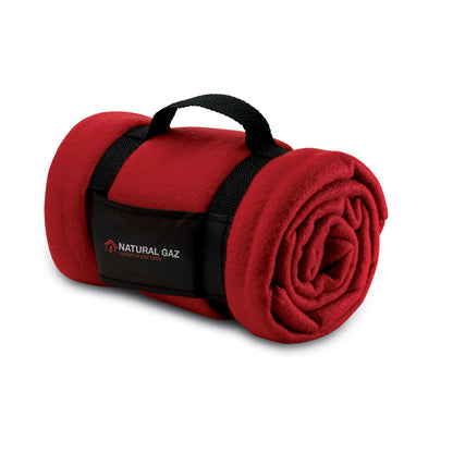 Fleece-Decke mit Trageriemen aus Nylon. 180g/m² Fleece.