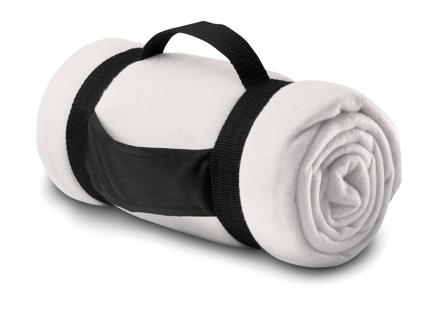 Fleece-Decke mit Trageriemen aus Nylon. 180g/m² Fleece.