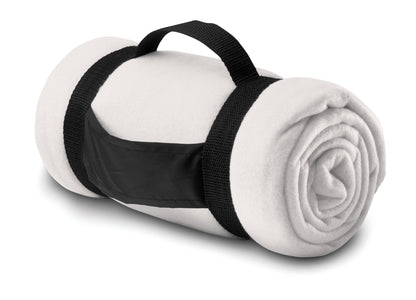 Fleece-Decke mit Trageriemen aus Nylon. 180g/m² Fleece.